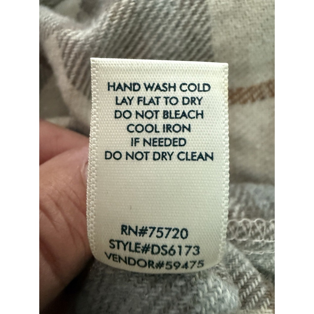 BKE Plaid Flannel Shirt Sz L Western Farmgirl Layering Casual Brown Beige Gray - Picture 6 of 7